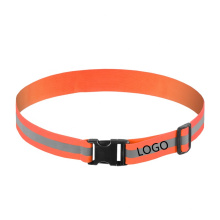 4CM Width Custom Logo Adjustable Size Warning Orange Elastic Reflective Belt for Running